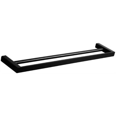 HELLYCAR ELEGANT DOUBLE NON-HEATED TOWEL RAIL MATTE BLACK 600MM AND 800MM