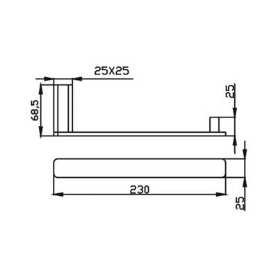 HELLYCAR ELEGANT NON-HEATED HAND TOWEL RAIL BLACK 230MM