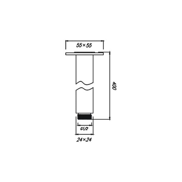 HELLYCAR ERIC CEILING SHOWER ARM BLACK 100MM, 200MM, 300MM AND 400MM