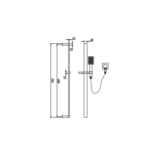 HELLYCAR ERIC HAND SHOWER ON RAIL CHROME