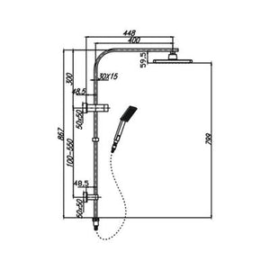 HELLYCAR ERIC SHOWER SYSTEM WITH RAIL CHROME