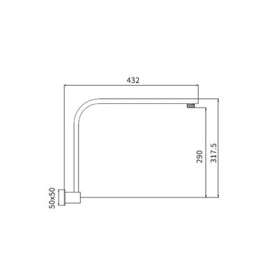 HELLYCAR ERIC SHOWER ARM CHROME 432MM