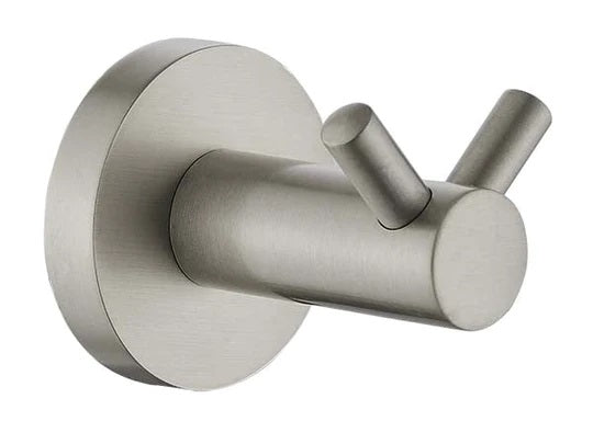 HELLYCAR IDEAL DOUBLE ROBE HOOK BRUSHED NICKEL