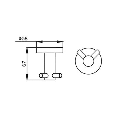 HELLYCAR IDEAL DOUBLE ROBE HOOK CHROME