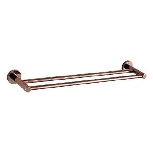 HELLYCAR IDEAL DOUBLE NON-HEATED TOWEL RAIL ROSE GOLD 600MM, 750MM AND 900MM