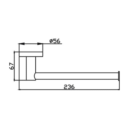 HELLYCAR IDEAL NON-HEATED HAND TOWEL RAIL BRUSHED GOLD 230MM