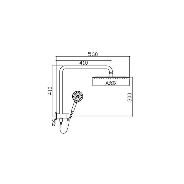 HELLYCAR IDEAL SHOWER SYSTEM BRUSHED NICKEL