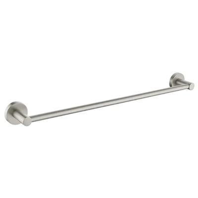 HELLYCAR IDEAL SINGLE NON-HEATED TOWEL RAIL BRUSHED NICKEL 600MM, 750MM AND 900MM