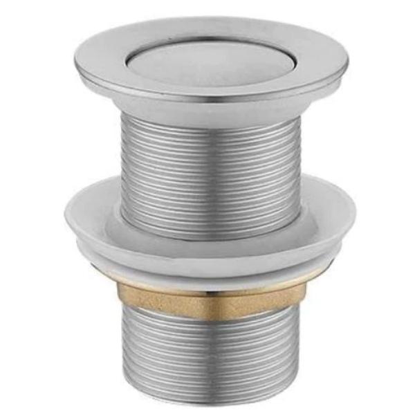 HELLYCAR PUSH PLUG WASTE NON-OVERFLOW BRUSHED NICKEL 32MM