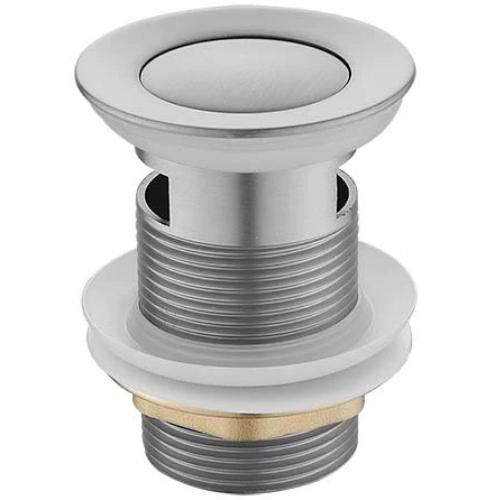 HELLYCAR PUSH PLUG WASTE WITH OVERFLOW BRUSHED NICKEL 32MM