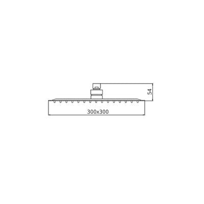HELLYCAR STAINLESS STEEL SHOWER HEAD CHROME 300MM