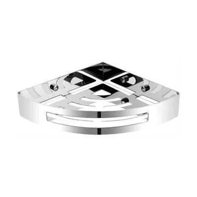 HELLYCAR UNIVERSAL STAINLESS STEEL CORNER SHELF CHROME