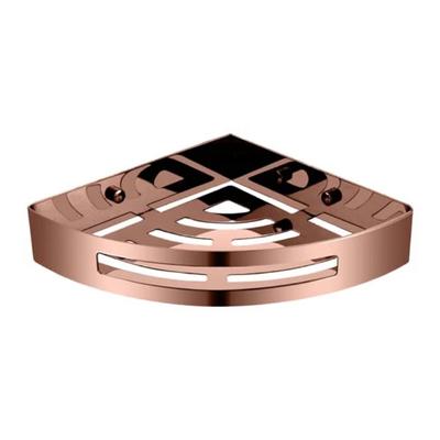 HELLYCAR UNIVERSAL STAINLESS STEEL CORNER SHELF ROSE GOLD