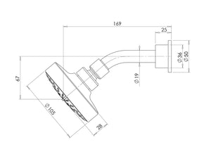 PHOENIX IVY 3 FUNCTION WALL SHOWER AND ARM 100MM CHROME