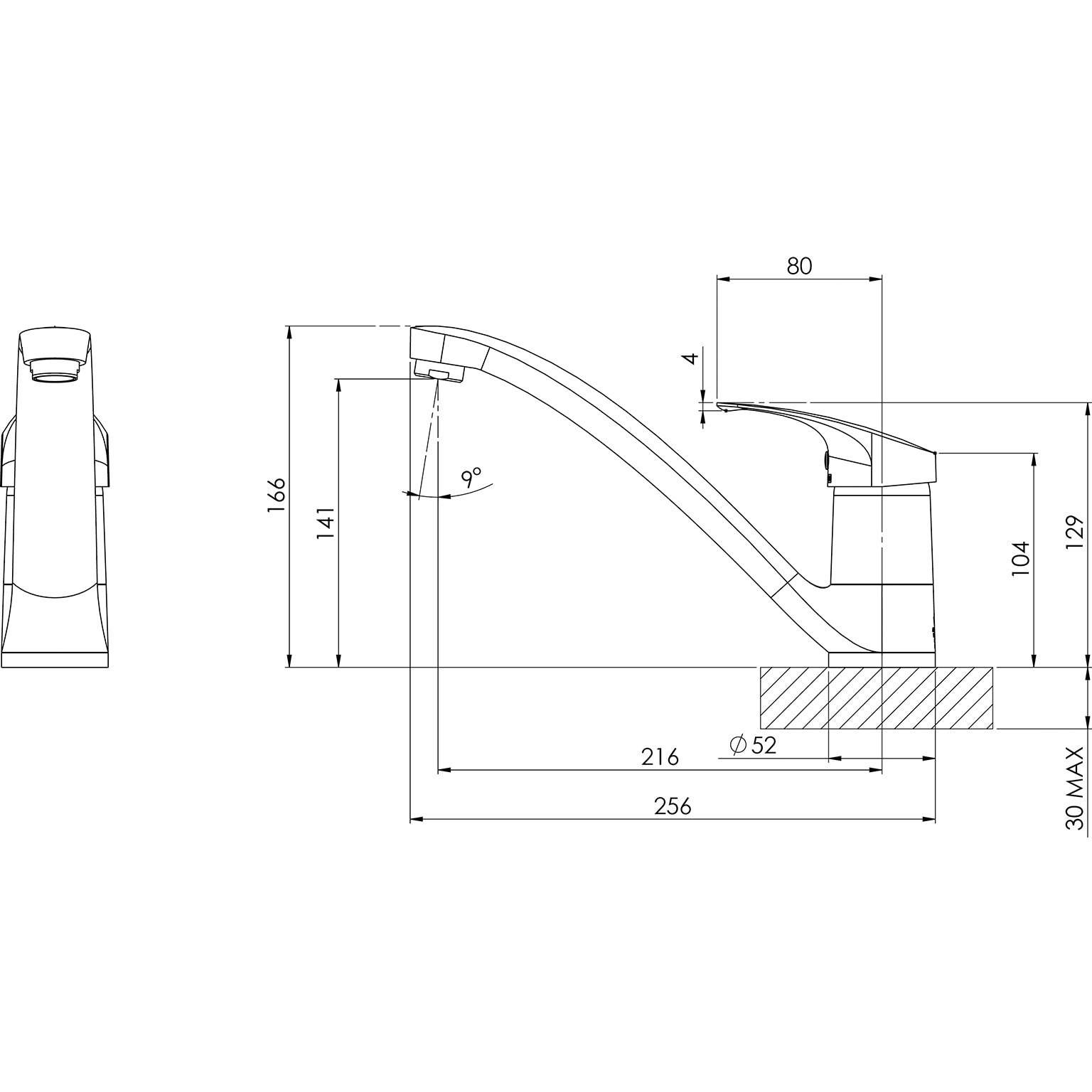 PHOENIX IVY CAST SINK MIXER 129MM CHROME