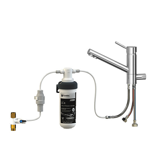 PURETEC TRIPLA LEAD FREE T1 FAUCET WITH QUICK-TWIST FILTER 0.1 MICRON