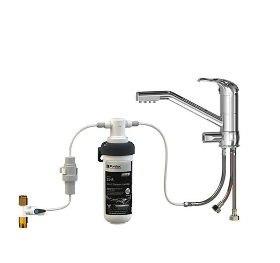 PURETEC TRIPLA LEAD FREE T2 FAUCET WITH QUICK-TWIST FILTER 0.1 MICRON