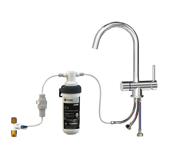 PURETEC TRIPLA LEAD FREE T4 FAUCET WITH QUICK-TWIST FILTER 0.1 MICRON