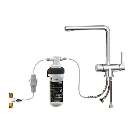PURETEC LEAD FREE TRIPLA T6 FAUCET WITH QUICK-TWIST FILTER 0.1 MICRON