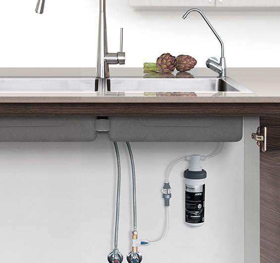 PURETEC LEAD FREE LONG REACH DESIGNER FAUCET WITH QUICK TWIST FILTER 0.1MICRON