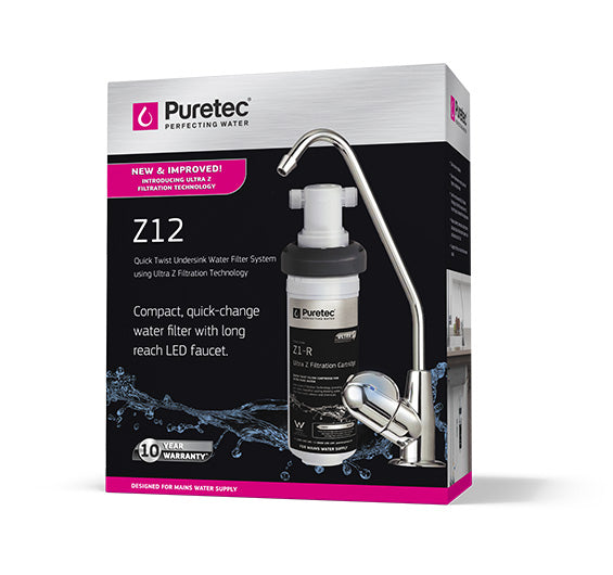 PURETEC LEAD FREE LONG REACH DESIGNER FAUCET WITH QUICK TWIST FILTER 0.1MICRON