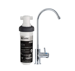 PURETEC HIGH LOOP DESIGNER FAUCET WITH QUICK TWIST FILTER 0.1 MICRON