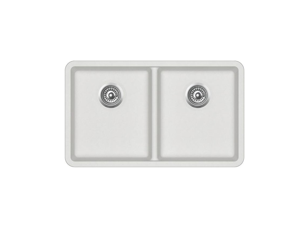 INSPIRE VIVA GRANITE KITCHEN SINK DOUBLE BOWL WHITE 810MM
