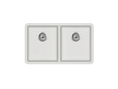 INSPIRE VIVA GRANITE KITCHEN SINK DOUBLE BOWL WHITE 810MM