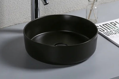 INFINITY CERAMIC BASIN ABOVE COUNTER ROUND MATTE BLACK 310MM