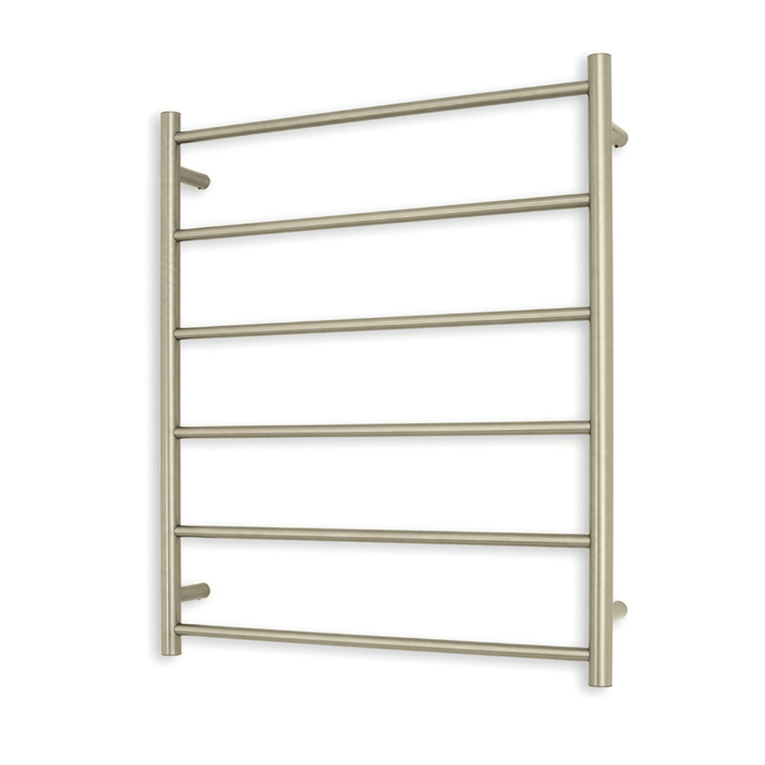 RADIANT HEATING 6-BARS ROUND NON-HEATED TOWEL RAIL BRUSHED NICKEL 700MM