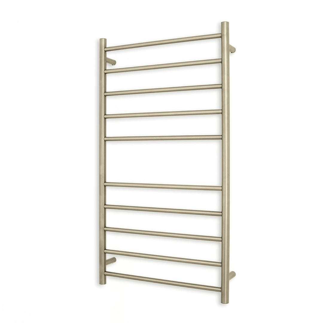 RADIANT HEATING 10-BARS ROUND HEATED TOWEL RAIL CHROME 600MM