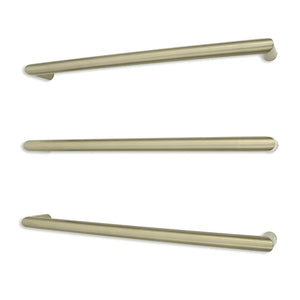 RADIANT HEATING ROUND HEATED SINGLE TOWEL RAIL BRUSHED NICKEL (AVAILABLE IN 650MM AND 800MM)