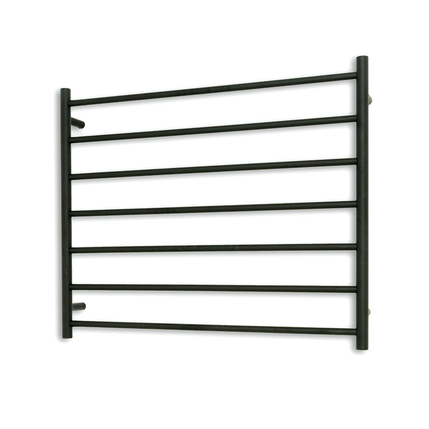 RADIANT HEATING 7-BARS ROUND HEATED TOWEL RAIL MATTE BLACK 900MM