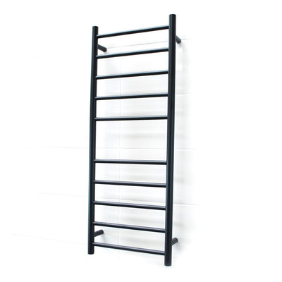 RADIANT HEATING 10-BARS ROUND HEATED TOWEL RAIL 80WATTS BRUSHED NICKEL 430MM