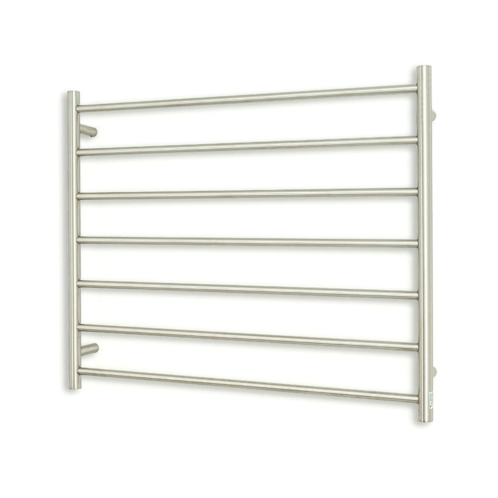RADIANT HEATING 7-BARS ROUND HEATED TOWEL RAIL BRUSHED SATIN 900MM