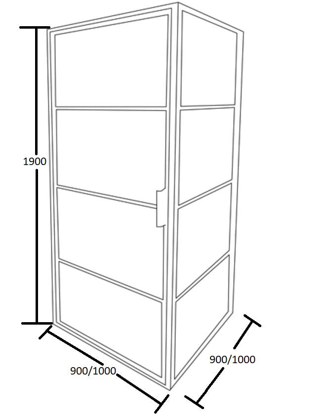 BTH PIVOT DOOR CORNER SHOWER SCREEN BLACK