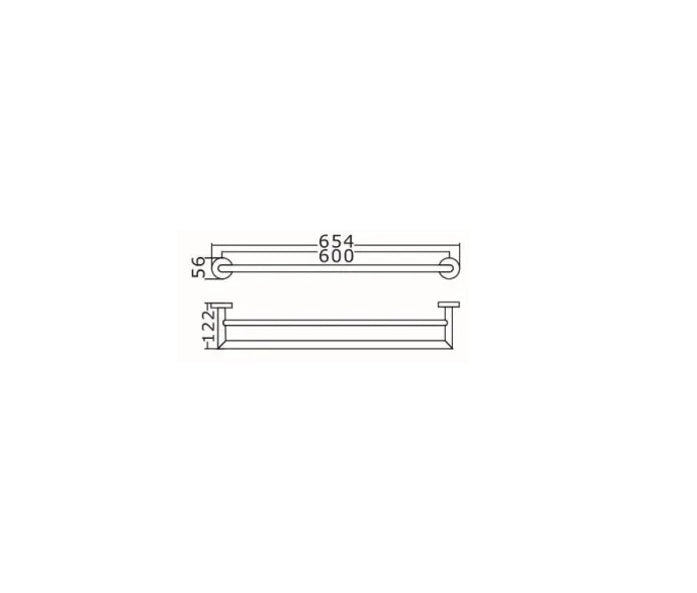 INSPIRE RONDO DOUBLE NON-HEATED TOWEL RAIL MATTE BLACK 600MM