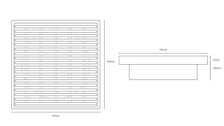 GRATES2GO SLIMLINE UPVC WHITE POINT DRAIN WITH WEDGE WIRE GRATE WHITE 117MM