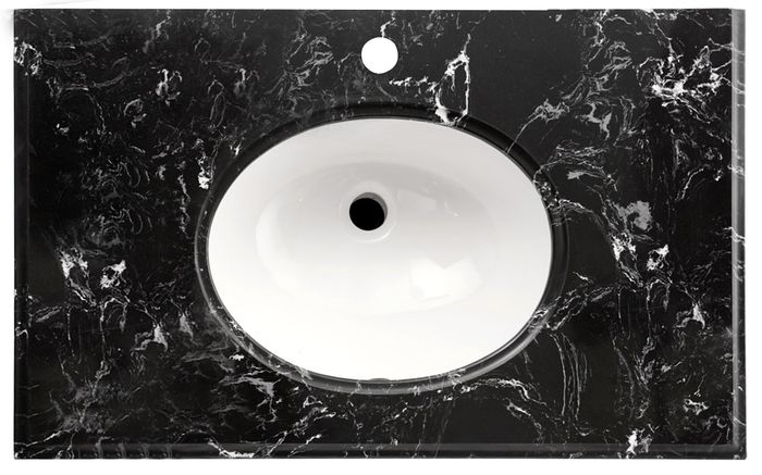 INSPIRE BLACK MARBLE UNDERMOUNT SINGLE VANITY LUXURY STONE TOP 600MM, 750MM, 900MM AND 1200MM