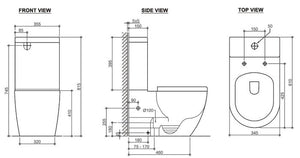 INSPIRE DELUSO RIMLESS BACK-TO-WALL TOILET SUITE GLOSS WHITE