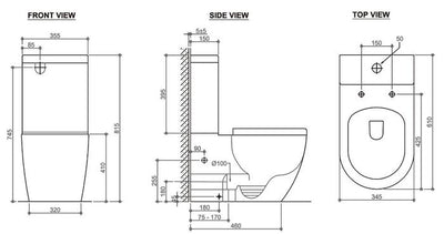 INSPIRE DELUSO RIMLESS TOILET SET GLOSS WHITE