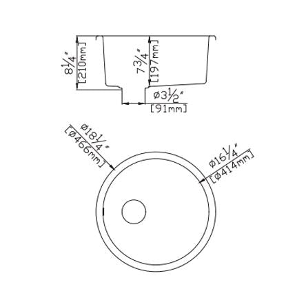 POSEIDON QUARTZ UNDERMOUNT KITCHEN SINK MATTE BLACK 466MM