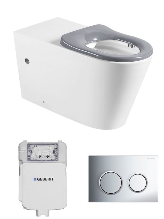INSPIRE BELLA BACK TO WALL RIMLESS TOILET SUITE GLOSS WHITE