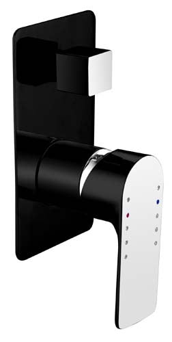 TAPART SLEEK WALL MIXER WITH DIVERTER 181MM LUXURY BLACK AND CHROME