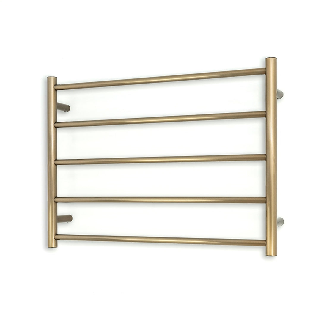 RADIANT HEATING 5-BARS ROUND HEATED TOWEL RAIL MATTE BLACK 750MM