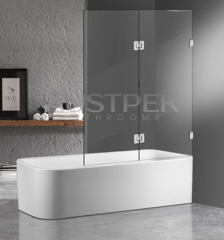 COVEY CVP-006 FIXED AND SWING PANEL OVER BATHTUB 10MM GLASS BRUSHED NICKEL