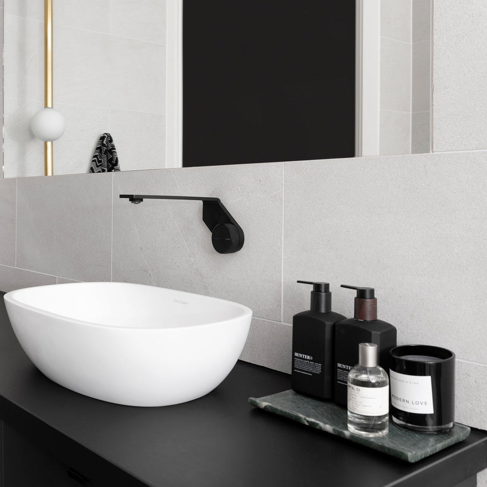 PHOENIX AXIA LEAD FREE WALL BASIN BATH MIXER SET 200MM MATTE BLACK