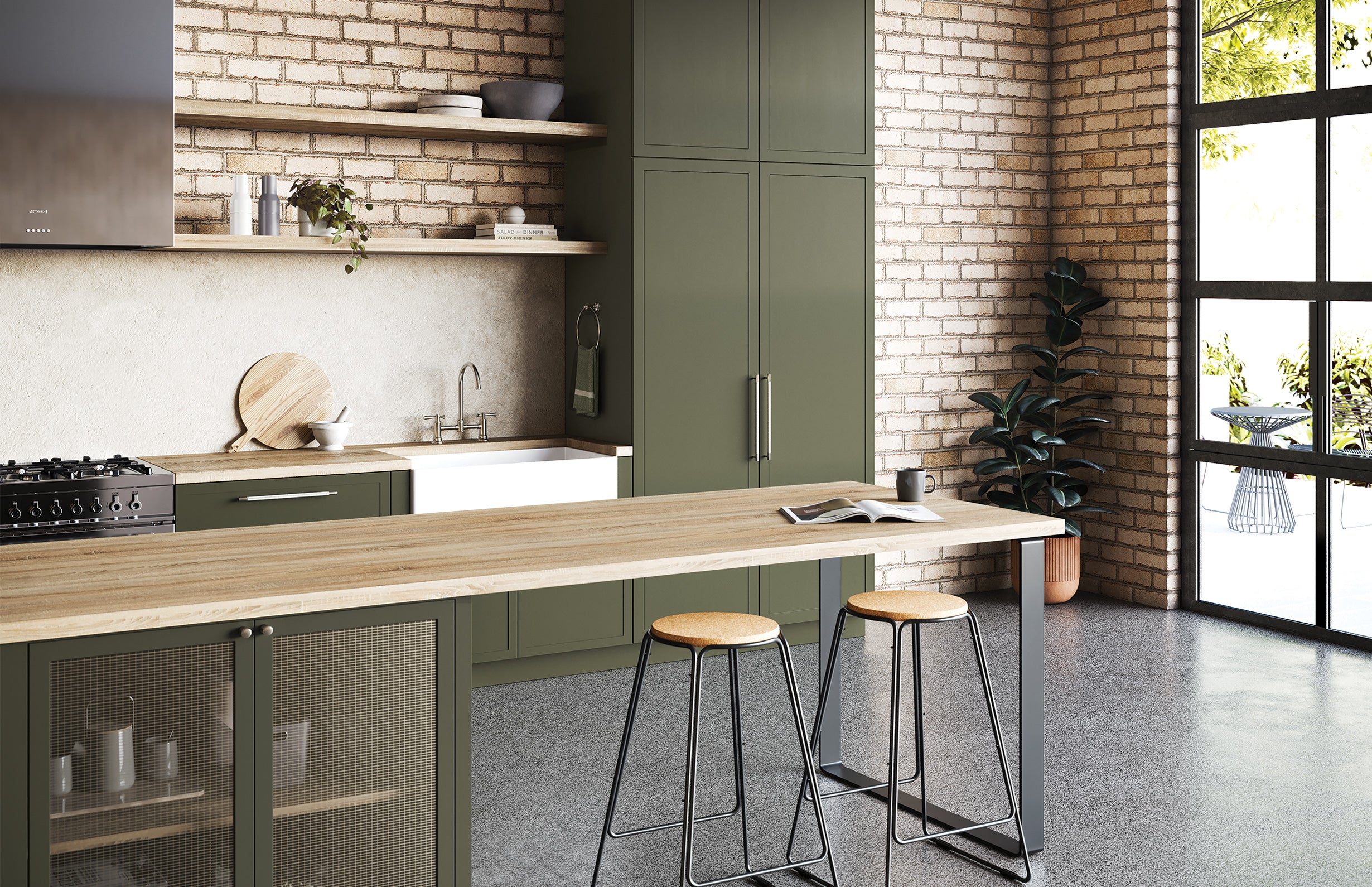 PHOENIX CROMFORD EXPOSED LEAD FREE SINK SET 325MM BRUSHED NICKEL