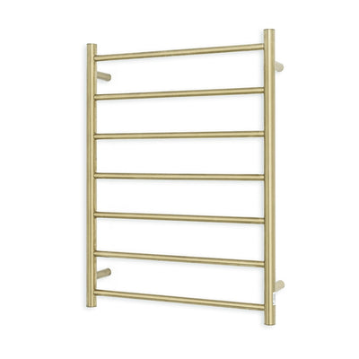 RADIANT HEATING 7-BARS ROUND HEATED TOWEL RAIL LIGHT GOLD 600MM