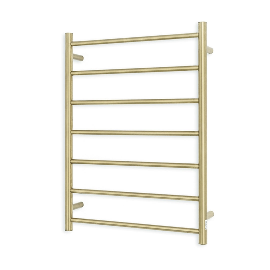 RADIANT HEATING 7-BARS ROUND HEATED TOWEL RAIL MATTE BLACK 600MM